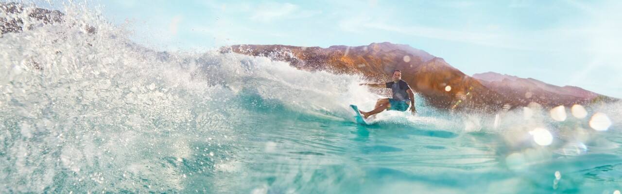 man surfing
