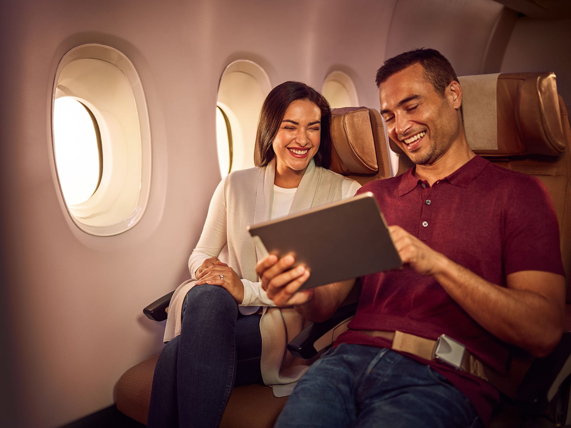 couple in economy class